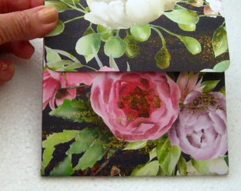 8 CD/DVD Envelopes Floral Dark Blue CD Event Video Disk Covers Photos disk presentation envelopes Photographer square envelope Wedding Event