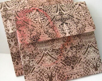 8 CD/DVD Envelopes blush pink and brown lace pattern CD Event Video Disk Cover Photo disk square Photographer 5 inch square envelope Wedding