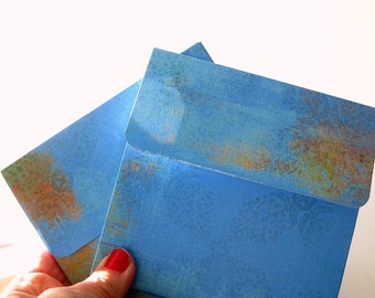 8 CD Envelopes French Blue Disk Covers  CD disk Weathered blue presentation DVD envelopes gifting Photographer square envelope Travel photo