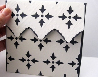 8 CD/DVD covers jackets Envelopes black with ivory lace overlay card CD Event Video Disk Cases Covers Photo disk 5 in square envelopes