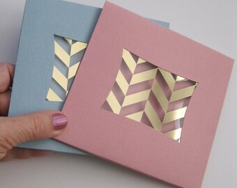 8 CD Envelopes pink or blue with gold clear chevron window 5 sq x 1/8  Photographer digital photo gift package Card CD/DVD square envelope