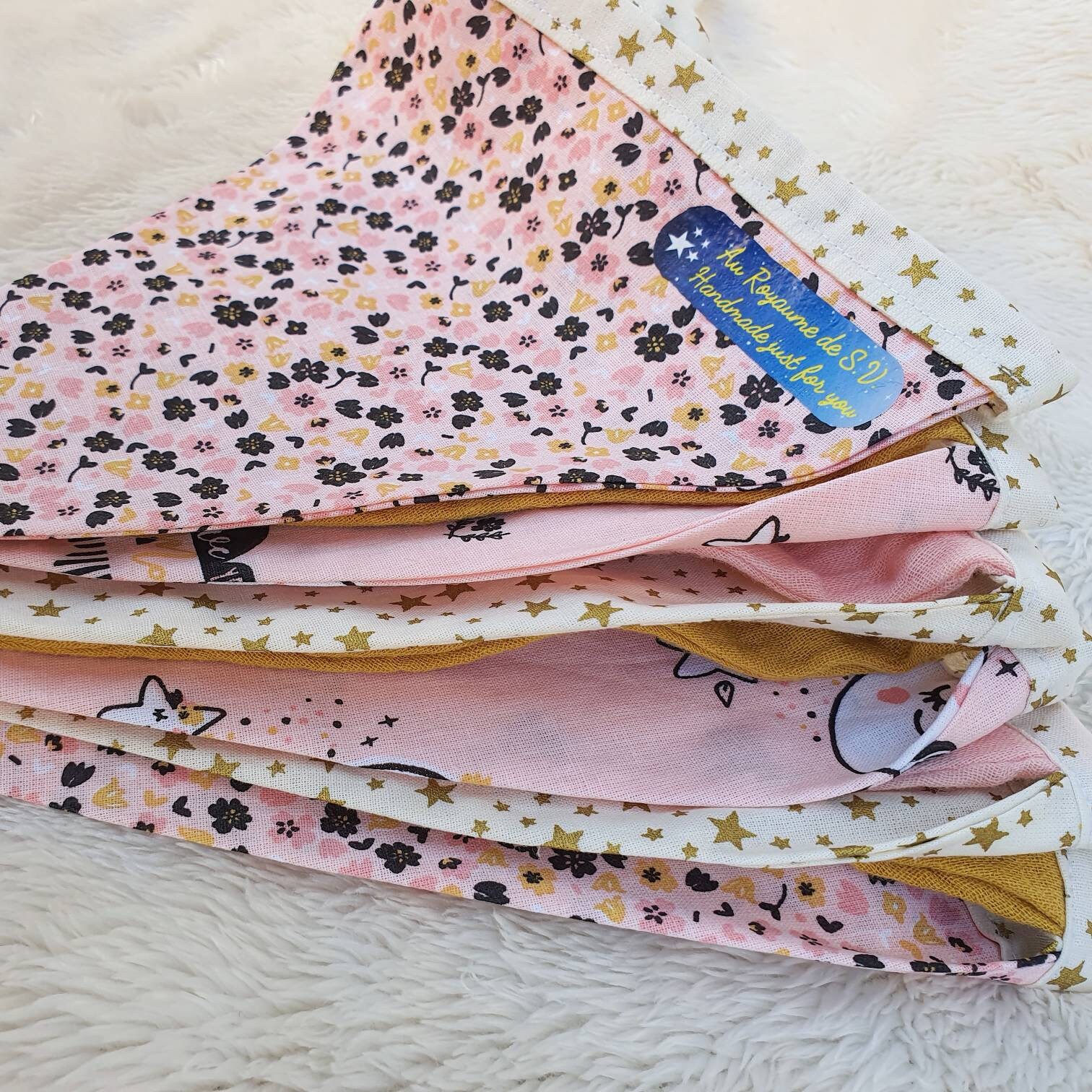 Guirlande de Fanions, Guirlande 11 3 Mètres, Déco Chambre Enfant, Murale, Liste Naissance, Fait Main