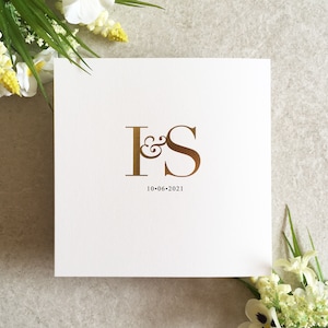 Isabella Foil Print Concertina Hochzeitseinladung - Trifold Hochzeitseinladung - Faltbare Hochzeitsbroschüre - Moderne Hochzeitseinladung