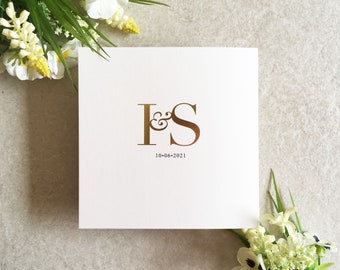 Isabella Foil Print Concertina Wedding Invitation - Trifold Wedding Invitation - Folding Wedding Booklet - Modern Wedding Invitation