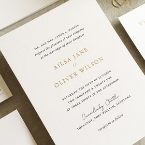 Ailsa Foil Print Concertina Wedding Invitation & Save the Date. Folding Wedding Invitations. Gold Foil Wedding Invite. Luxury Wedding. image 5