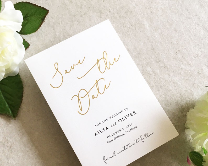 Ailsa Foil Print Concertina Wedding Invitation & Save the Date. Folding Wedding Invitations. Gold Foil Wedding Invite. Luxury Wedding. image 10