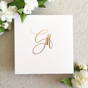 Cassandra Foil Print Concertina Hochzeitseinladung - Klappbare Hochzeitseinladung - Tri Fold Hochzeitseinladung - Hochzeitseinladungsset - Klassisches Gold