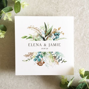 Elena Greenery Flat Wedding Invitation Set - Luxury Flat Wedding Invitation Bundle - Foliage Wedding - Eucalyptus - Gold Foil Invitations image 6