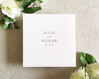 Ailsa Foil Print Concertina Wedding Invitation & Save the Date. Folding Wedding Invitations. Gold Foil Wedding Invite. Luxury Wedding.