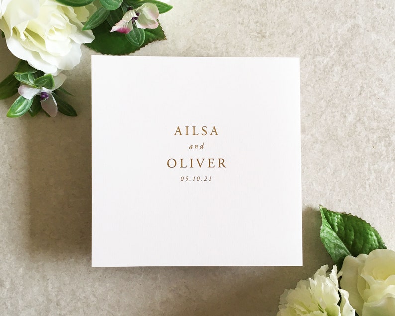Ailsa Foil Print Concertina Wedding Invitation & Save the Date. Folding Wedding Invitations. Gold Foil Wedding Invite. Luxury Wedding. image 1