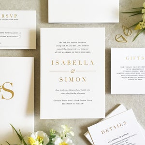 Isabella Ink & Foil Hochzeitseinladungs - Hochzeitseinladung - Hochzeitseinladung - Hochzeitseinladung - Goldene Hochzeitseinladung - Elegante Hochzeitseinladung