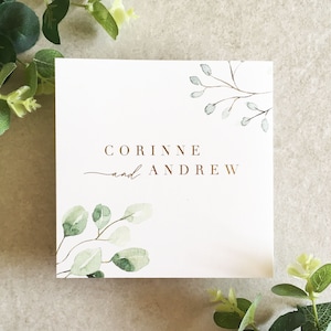 Corinne Greenery Concertina Hochzeitseinladungs Set - Eukalyptus - Rustikale Hochzeitseinladung - Gold Trifold Hochzeitseinladung - Luxus Hochzeit