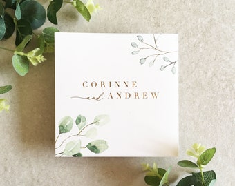 Corinne Greenery Concertina Hochzeitseinladungs Set - Eukalyptus - Rustikale Hochzeitseinladung - Gold Trifold Hochzeitseinladung - Luxus Hochzeit