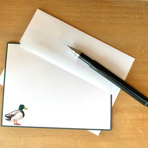 Mallard Duck Original Art Print Flat Note Cards, Boxed Set van tien hoge kwaliteit A2 Notecards met enveloppen