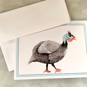 Cartes pliées originales d’impression d’art de pintade, coffret de cartes de notes A2 pliées de haute qualité avec enveloppes