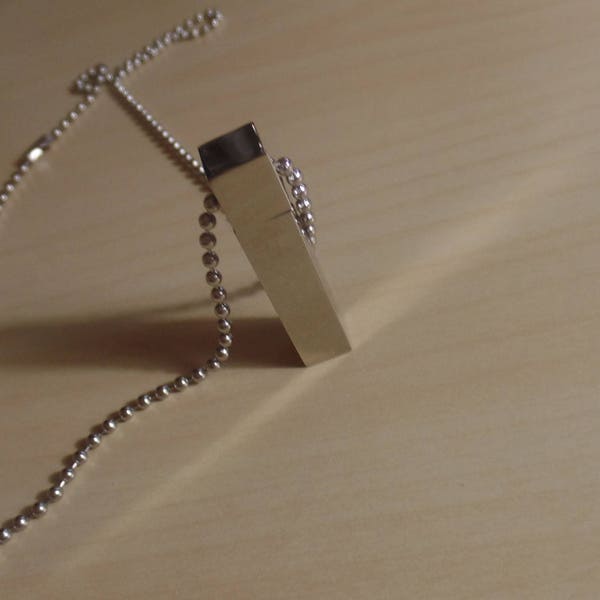 Square Cylinder - Stainless Steel Essential Oil Necklace - Aromatherapy - Diffuser Necklace - Essential Oil Necklace - Mens, Boys, Unisex