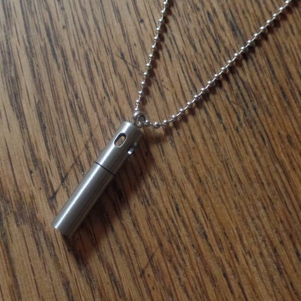 Cylinder - Stainless Steel Essential Oil Necklace - Aromatherapy Necklace - Diffuser Necklace - Mens, Boys, Unisex
