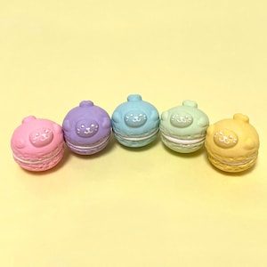 Tiny Macaroon Seal Sculpture (available in 5 Colours) Miniature Polymer Clay Food Charm Suitable for Keychains & Necklaces