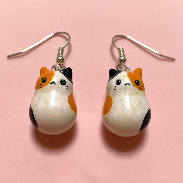 Calico Cat Earrings, Kawaii Cat Jewellery, Polymer Clay Pet Earrings, Customizable Cat Earrings, Customizable Pet Jewellery, Calico Kittens