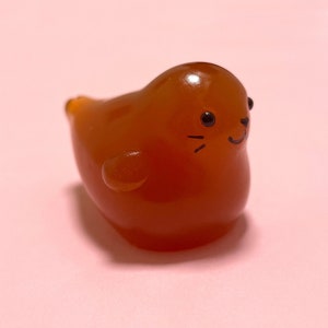 Chonky Caramel Candy Seal Figurine, Food Art Handmade with Resin