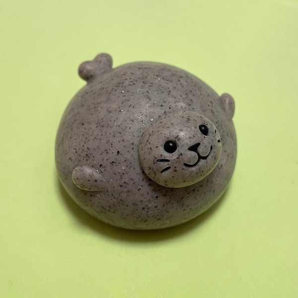 Stress Relief Seal Sculpture / Sensory Toy, Also a Pet Rock, Plant Pot Ornament and Terrarium Decoration