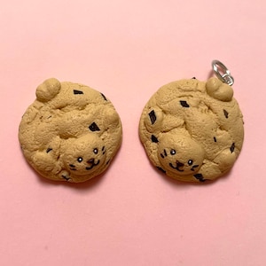 Tiny Cookie Seal, Miniature Food  Sculpture, Polymer Clay Food Charm Suitable for Keychains & Necklaces