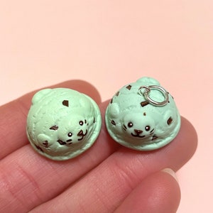 Tiny Polymer Clay Ice Cream Seal Sculpture / Miniature Polymer Clay Charm Suitable for Keychains & Necklaces