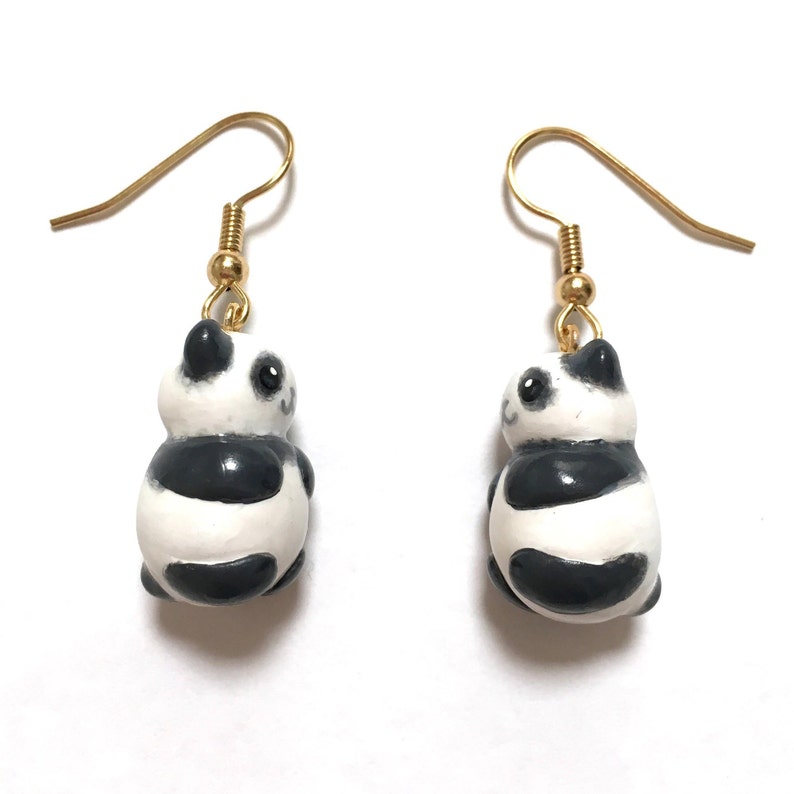 Giant Panda Earrings Miniature Panda Charms Kawaii Panda Gift Cute Animal Earrings Panda Bear Earrings Tiny Pandas Little Bears