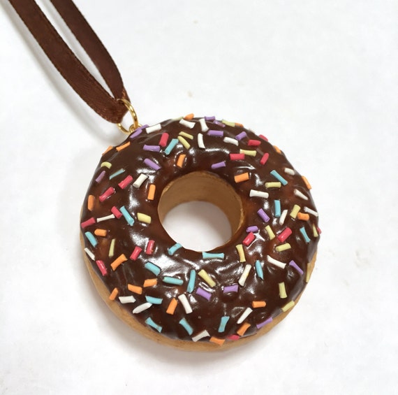 Chocolate Donut Ornament Handmade Ornament Polymer Clay Etsy