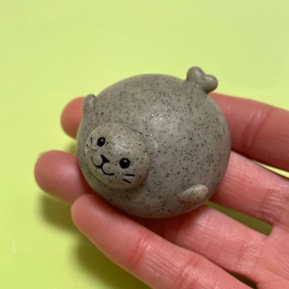 ストレス解消アザラシ彫刻/感覚玩具、ペットロック、植木鉢の飾り