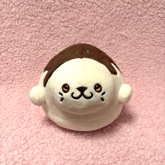 Collectible Vanilla Sundae Seal Plush, Cute Ice Cream Art Plush, Original Design!