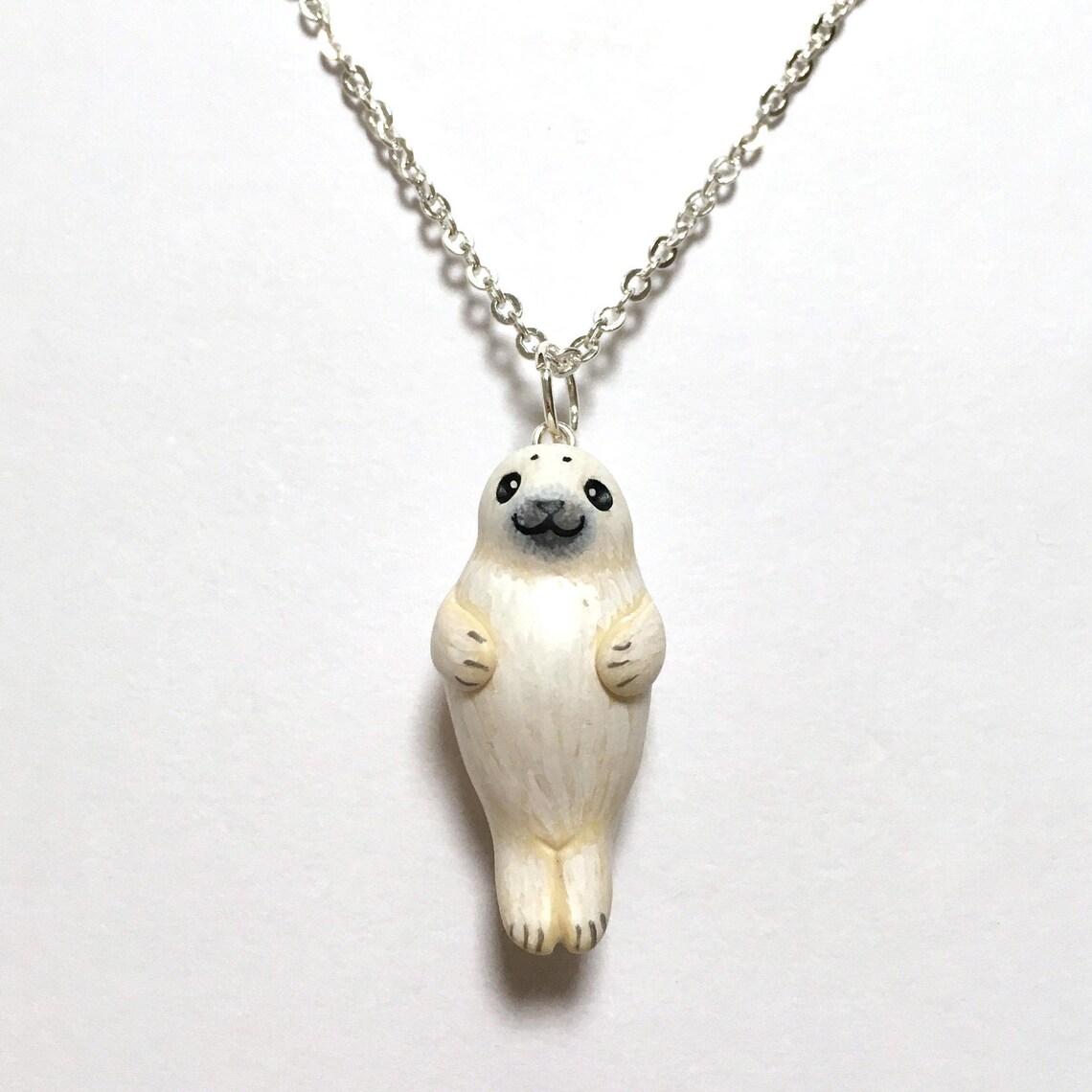 Seal Charm Necklace Baby Seal Pendant White Seal Necklace Etsy