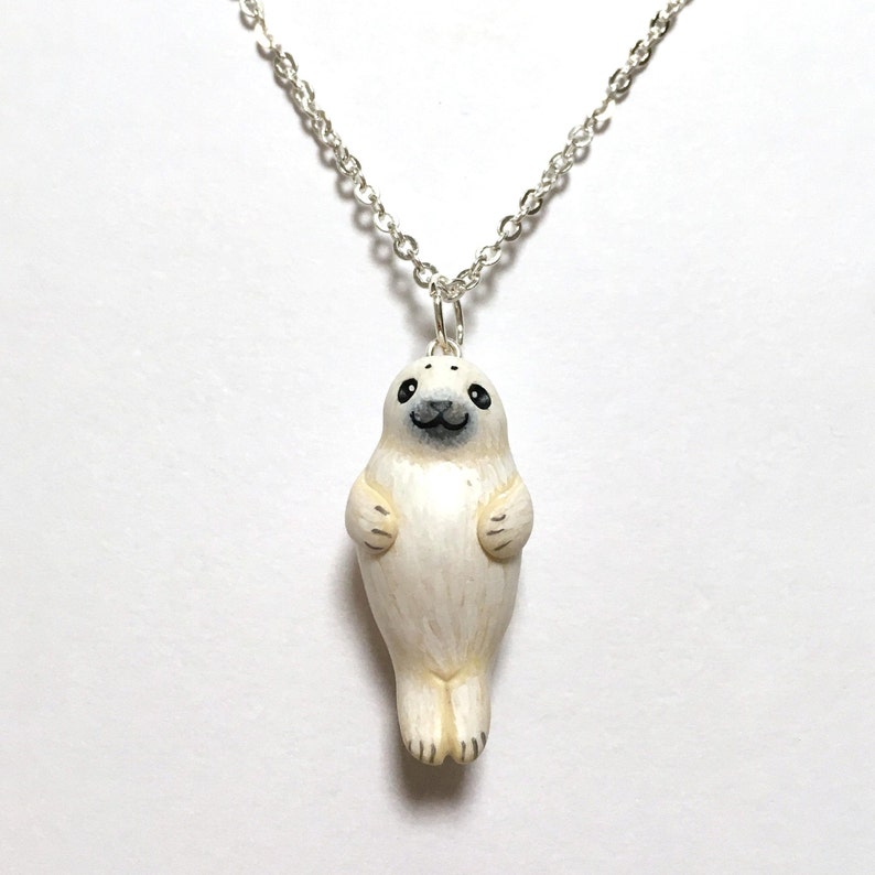Seal Charm Necklace Baby Seal Pendant White Seal Necklace Etsy