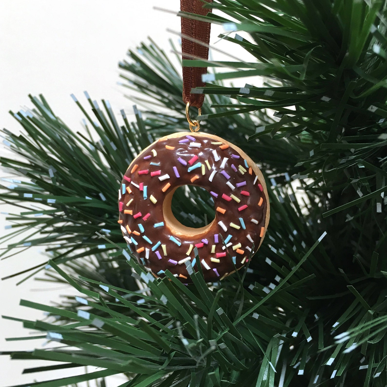 Chocolate Donut Ornament Handmade Ornament Polymer Clay Etsy