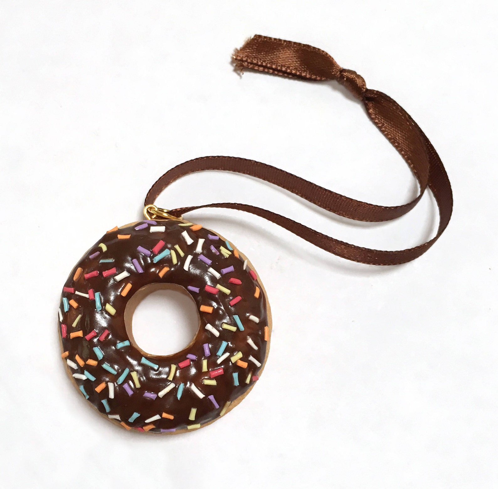 Chocolate Donut Ornament Handmade Ornament Polymer Clay Etsy