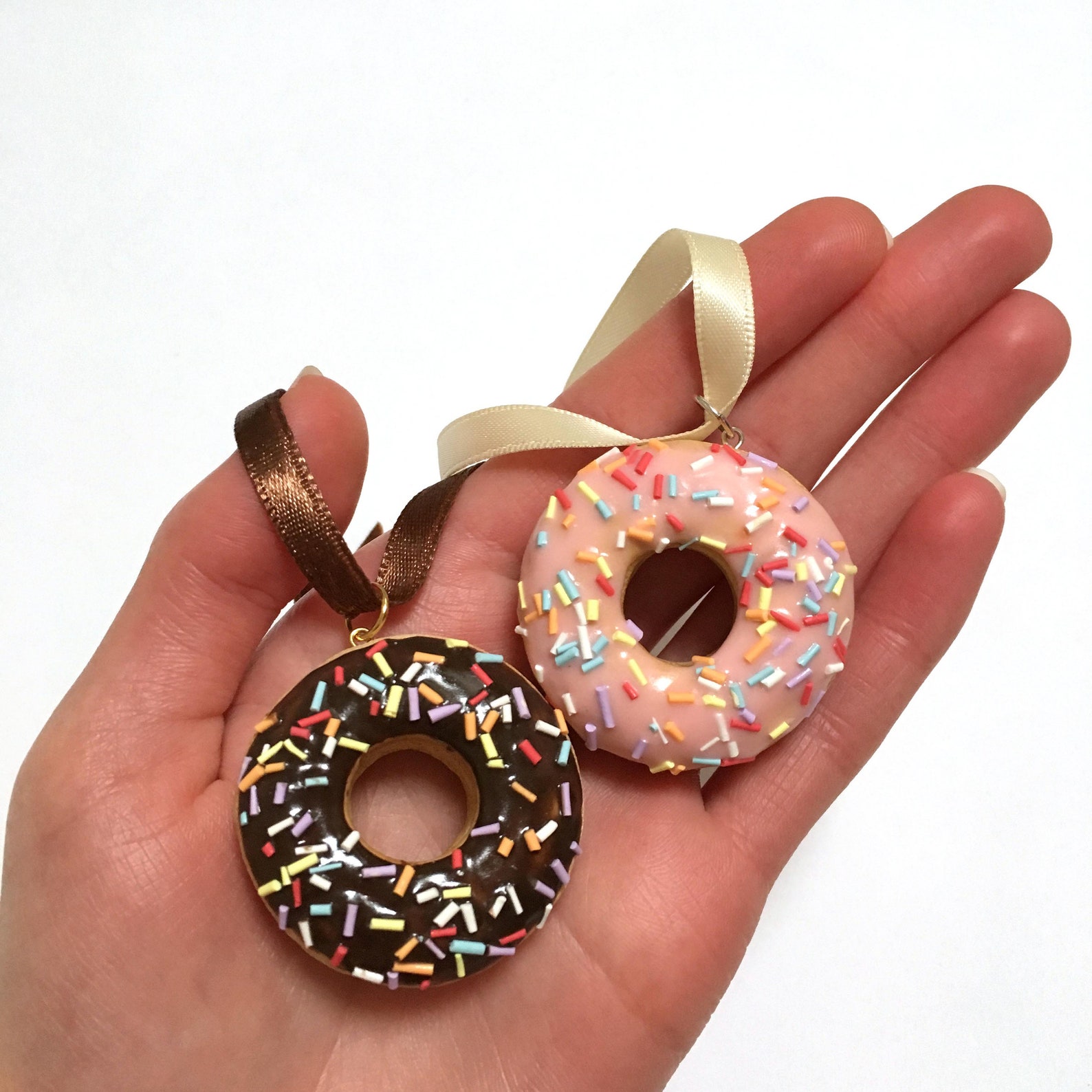 Chocolate Donut Ornament Handmade Ornament Polymer Clay Etsy