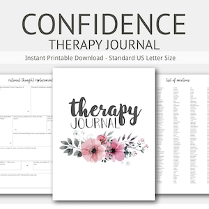 Confidence Therapy Journal: Instant Printable Download, Self Esteem, Mental Health, Cognitive Behavior, Self Esteem, Daily Food, Sleep Diary
