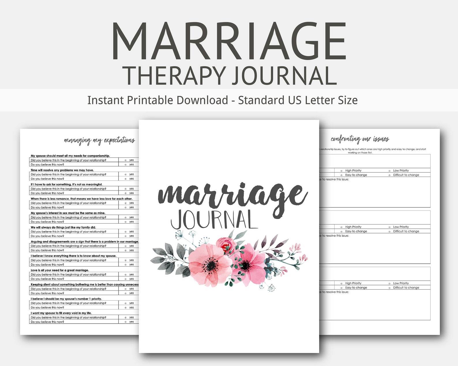 Marriage Therapy Journal Couples Counseling Marriage Etsy 5673