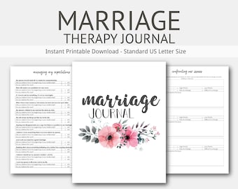 Marriage Therapy Journal: Couples Counseling, Marriage, Engaged, Spouse, Therapy Journal, Relationship, Newlywed, Fiance, Dating, Premarital