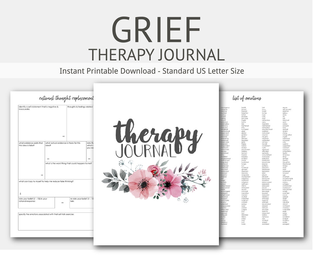 Grief Therapy Journal: Mental Health, Depression, Anxiety, Death, Loss, Rejection, Counseling ...