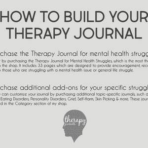 Attention Deficit Disorder Therapy Journal: Mental Health, ADD, Depression, Anxiety, Learning Disorder, Hyperactivity, Instant Printable image 5