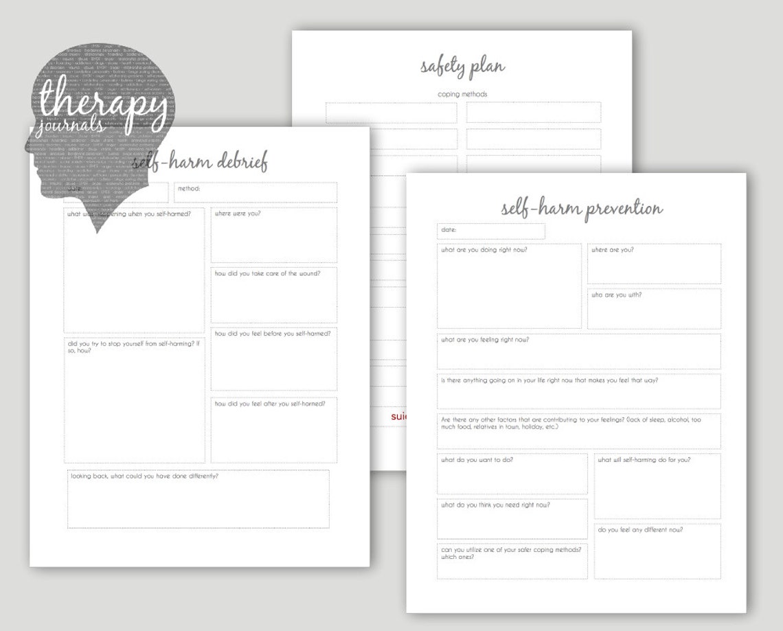 Self-harm Therapy Journal: Mental Health, Cutting, Burning, Depression ...