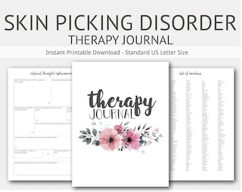 Compulsive Skin Picking Therapy Journal: Mental Health, Dermatillomania, Excoriation, Impulse Control, Counseling, Instant Printable