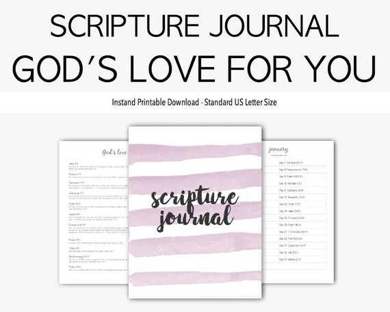 Scripture Journal God S Love For You Bible Verses Etsy