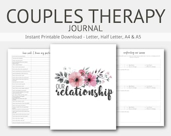 Couples Therapy Journal: Couples Counseling, Marriage, Engaged, A4, A5, Love, Breakup, Relationship, Newlywed, Fiance, Dating, Premarital