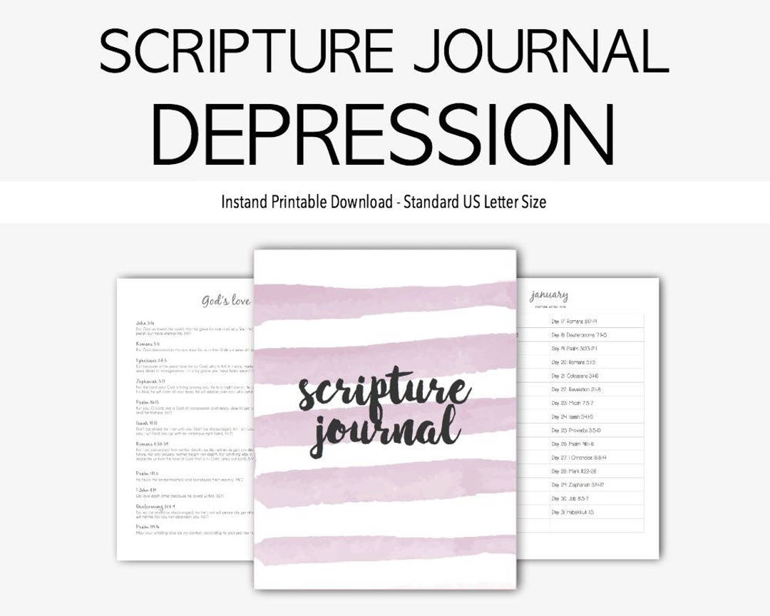 Scripture Journal: Depression -- Bible Verses, Christianity, Therapy Journal, Depression ...