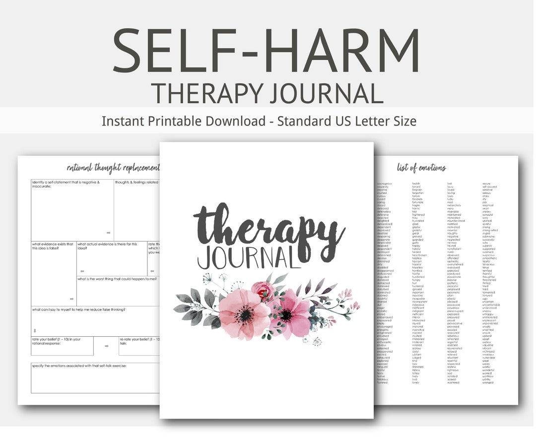 Self-harm Therapy Journal: Mental Health, Cutting, Burning, Depression ...