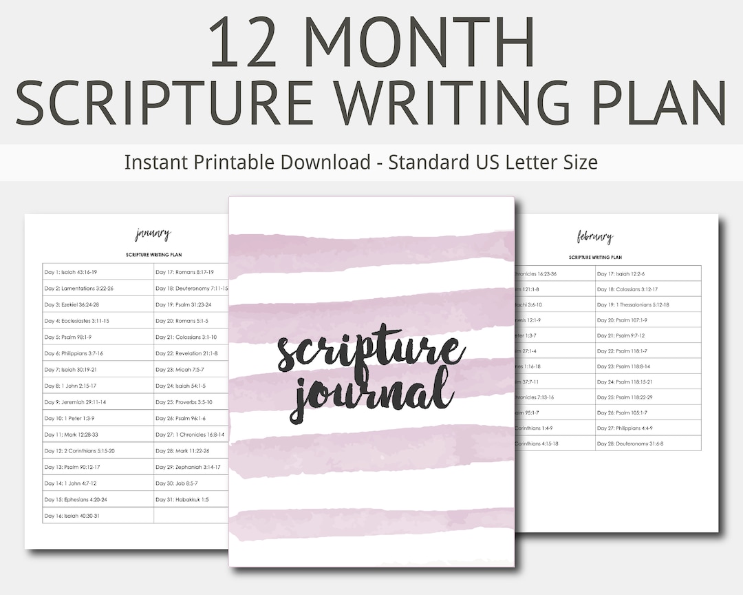 12 Month Scripture Writing: Mental Health Journal, Bible Verses, Christian, Religion, Depression ...