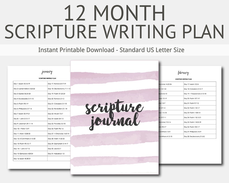 12 Month Scripture Writing Mental Health Journal Bible Etsy.de