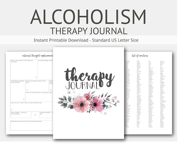 Alcoholism Therapy Journal: Mental Health, Addiction, Alcohol, Substance Abuse, Liquor, Alcoholic, Instant Printable Download
